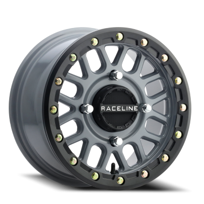 Raceline Wheels - Raceline Wheels Podium Beadlock UTV A93SG 14x7 4x156 10mm Gray A93SG-47056+10