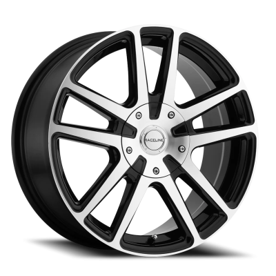 Raceline Wheels - Raceline Wheels 145M-67086+40 Encore 145M 16x7 5x110/5x115 40mm Black/Machined