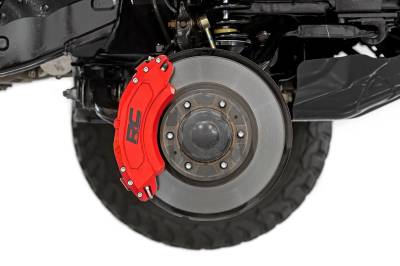 Rough Country Suspension Systems - Rough Country 71154 Bolt-On Fr/Rr Caliper Covers Red for 24-26 Toyota Tacoma