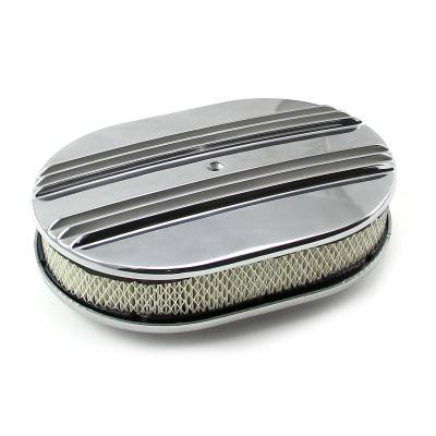 Speedmaster - Speedmaster PCE104.1005.03 12"x2" Oval Finned Polished Alum Air Cleaner Kit