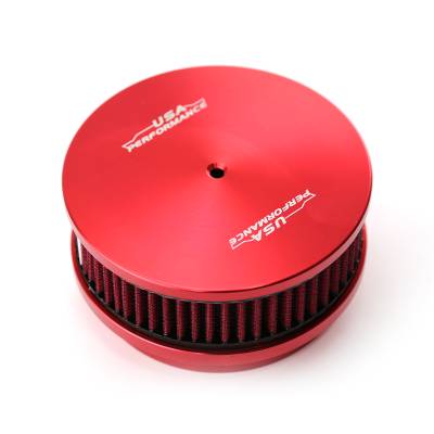 Speedmaster - Speedmaster PCE104.1087.02 6"x2" Washable Billet Alum Air Cleaner Kit Red