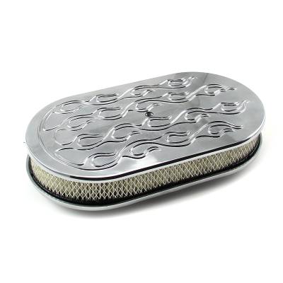 Speedmaster - Speedmaster PCE104.1010.05 15"x2" Oval Flamed Pol Alu. Air Cleaner Kit
