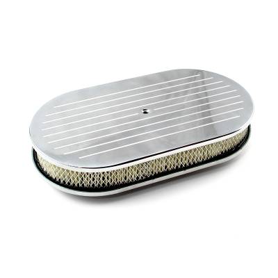 Speedmaster - Speedmaster PCE104.1010.02 15"x2" Oval Ball Milled Pol Alu. Air Cleaner Kit