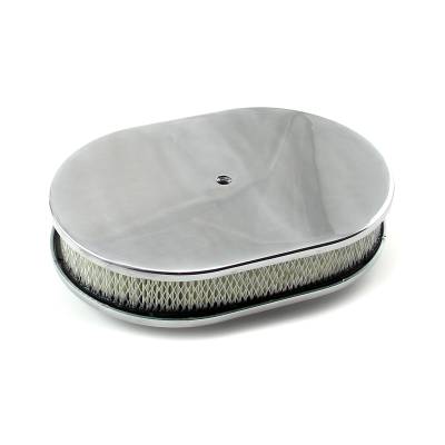 Speedmaster - Speedmaster PCE104.1005.01 12"x2" Oval Plain Pol Alu. Air Cleaner Kit