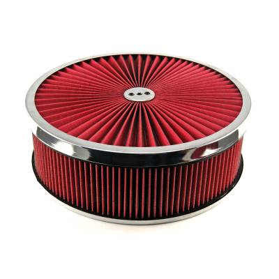 Speedmaster - Speedmaster PCE104.1030.07 14"x4" Extreme Top Flat Base Air Cleaner Chrome Ring