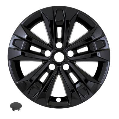 Coast To Coast - Coast To Coast IMP522BLK 17" 5 V Spokes Snap-On Hub Caps