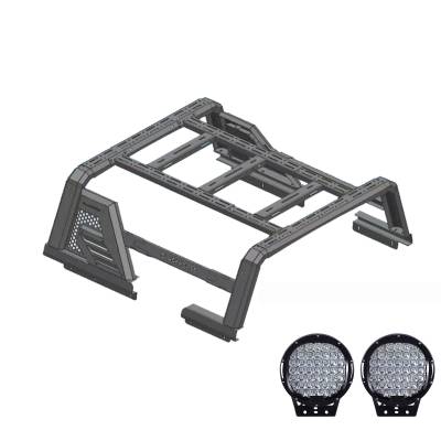 Black Horse Off Road - Black Horse AR2-01BOV1-PL69B Armour II Roll Bar w/Armour II Overland Kit