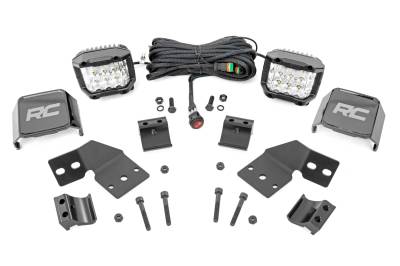 Rough Country Suspension Systems - Rough Country 93304 A-Pillar 3" LED Ditch Light Kit-Spot for Xpedition ADV 5