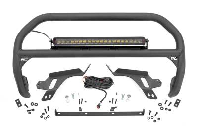 Rough Country Suspension Systems - Rough Country 51157 Front Bumper Nudge Bar w/LEDs Black for 21-24 Bronco Sport