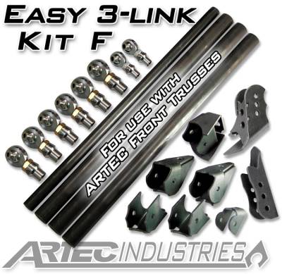 Artec Industries - Artec LK0102 Easy 3-Link Kit-F for Trusses w/o Tubing Outside Frame Chevy/Ford