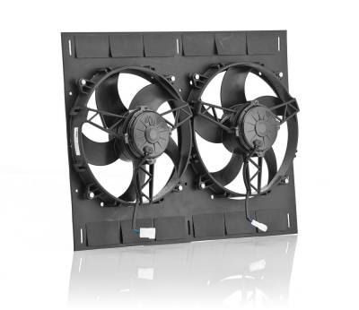 Be Cool - Be Cool 75651 11" Euro Black High Torque Dual Fan Shroud 24" W x 18" H
