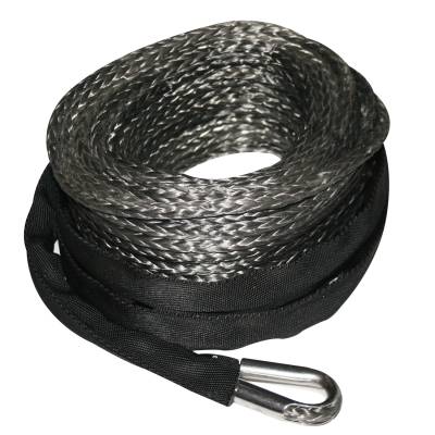 Bulldog Winch - Bulldog Winch 20288 Synthetic Rope 12mm x 80 Foot Gray