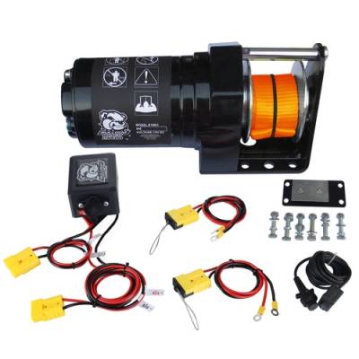 Bulldog Winch - Bulldog Winch 15021R2 Snow Plow Winch Black 600lb Plow Lift 30" Strap w/Connect