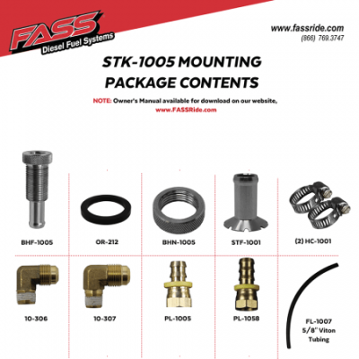 FASS - FASS STK1005 Diesel Fuel Bulkhead & Viton Suction Tube Kit