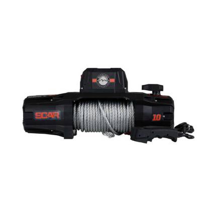 Overland Vehicle Systems - Overland Vehicle Systems 19089901 SCAR 10 10000lb Winch w/Stl Cable & Remote