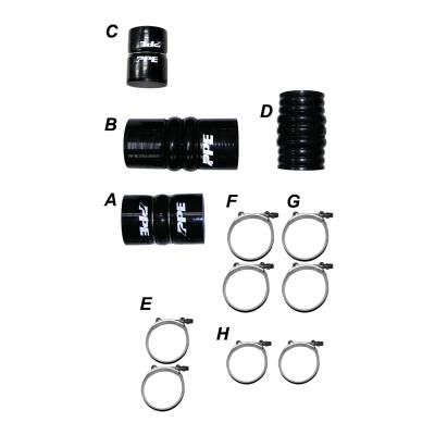 Pacific Performance Engineering - PPE 115911114 Black Silicone Hose & Clamp Kit for 11-16 LML Duramax 6.6L