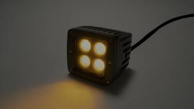 Top Gun Customz - Top Gun Customz TGC77916 2" Sq Cree LED Flood Cube Black Series Amber/Whte w/HDW