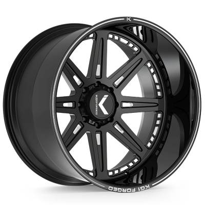 KG1 Wheels - KG1 Wheels KC007 Compass 22x14 8x6.5 -76mm Gloss Black/Milled KC007221486GPM