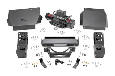 Rough Country Suspension Systems - Rough Country 10813 Front Hidden Winch Mount w/Winch for 24-26 Tacoma 4WD