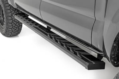 Rough Country Suspension Systems - Rough Country 41009A BA2 Side Step Bars Black for 05-23 Toyota Tacoma Double