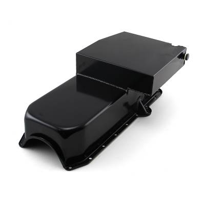 Speedmaster - Speedmaster PCE300.1024.02 7Qt Circle Track RH 2Pc RMS Blk Oil Pan for Chevy SB