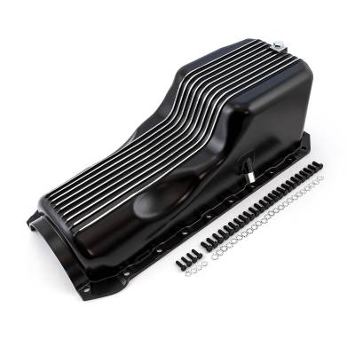 Speedmaster - Speedmaster PCE300.1090.02 Black Finned Alum Oil Pan for 65-90 Chevy BBC Gen 4