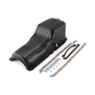 Speedmaster - Speedmaster PCE300.1090.03 Black Finned Alum Oil Pan/Gasket Kit for 65-90 BBC