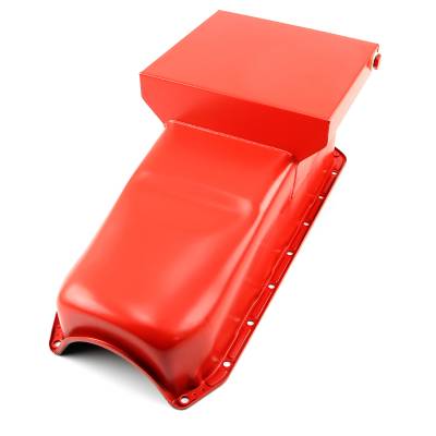 Speedmaster - Speedmaster PCE300.1058.03 7Qt Drag Rear Sump LH 2Pc RMS Orange Oil Pan Chevy SB
