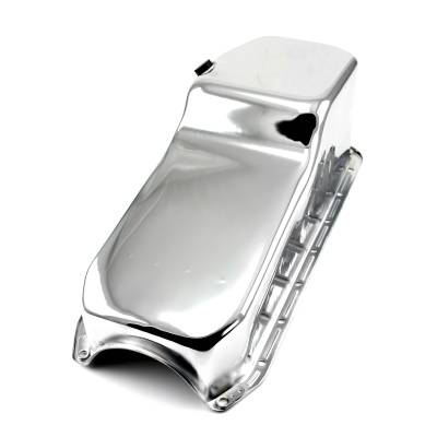 Speedmaster - Speedmaster PCE300.1028.01 Rear Sump LH 2Pc RMS Chrome Oil Pan for Chevy SBC 350