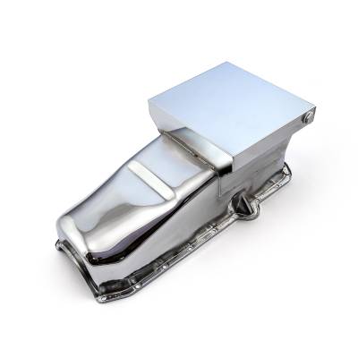 Speedmaster - Speedmaster PCE300.1066.02 7Qt Drag Rear Sump RH 2Pc RMS Chrome Oil Pan Chevy SB
