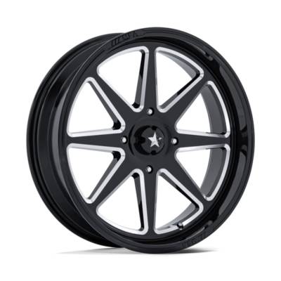 MSA Offroad Wheels - MSA Wheels M54 SPARK UTV 14x7 4x156 10mm Black/Milled MA054BE14704410