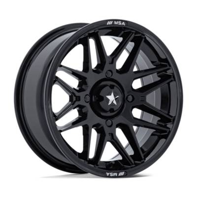 MSA Offroad Wheels - MSA Wheels M52 RADAR UTV 14x7 4x110 -47mm Gloss Black MA052BX14704047N