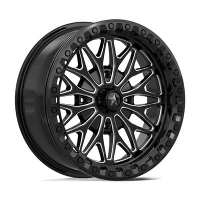 MSA Offroad Wheels - MSA Wheels MA53 BOLO UTV BEADLOCK 15x7 4x110 10mm Black/Milled MA053BE15704010