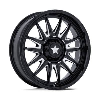 MSA Offroad Wheels - MSA Wheels M55 COMMANDER UTV 20x7 5x4.5 0mm Black/Milled MA055BE20701200