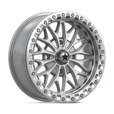 MSA Offroad Wheels - MSA Wheels MA53 BOLO BEADLOCK 15x7 4x110 10mm Silver/Machined MA053SD15704010