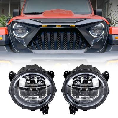 AMERICAN MODIFIED - AMERICAN MODIFIED AMJPCC00101 9" LED Halo Headlights w/Start-Up Animation