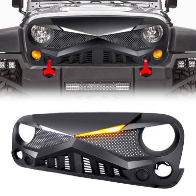 AMERICAN MODIFIED - AMERICAN MODIFIED AMJPAA00126 Hawke Grille w/LED Eyebrow