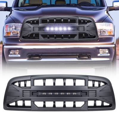 AMERICAN MODIFIED - AMERICAN MODIFIED AMDEBA00146 Armor Grille w/LED Off-Road Lights Matte Black