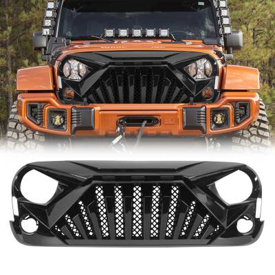 AMERICAN MODIFIED - AMERICAN MODIFIED AMJPAA00129 Goliath Grille w/LED Amber Lights Glossy Black