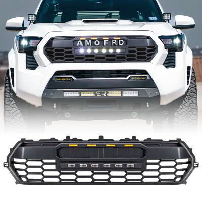 AMERICAN MODIFIED - AMERICAN MODIFIED AMTYTAA00130 TRD PRO Style Front Grille w/LED Off-Road Lights