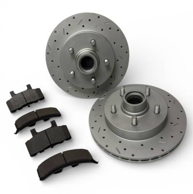 Leed Brakes - Leed Brakes RK6003X Rotor/Pad Kit w/MaxGrip Cross Drilled/Slotted Rotors
