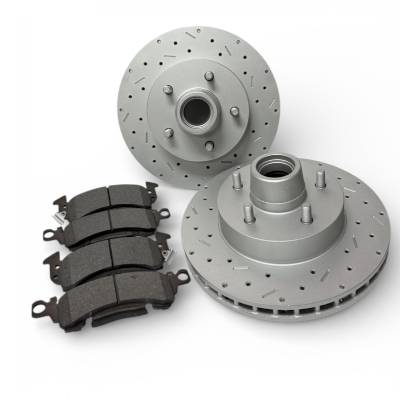 Leed Brakes - Leed Brakes RK6002X Rotor & Pad Kit w/MaxGrip Cross Drilled & Slotted Rotors