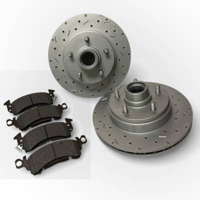 Leed Brakes - Leed Brakes RK6008X Rotor/Pad Kit w/MaxGrip Cross Drilled/Slotted Rotors