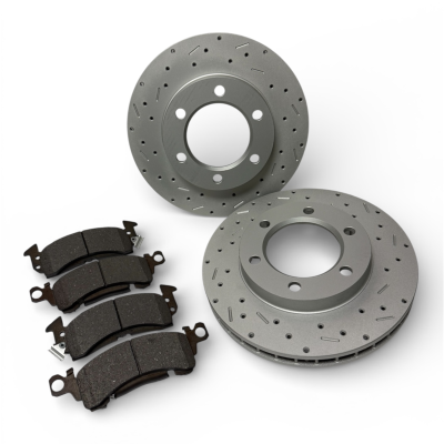 Leed Brakes - Leed Brakes RK6001X Rotor & Pad Kit w/MaxGrip Cross Drilled/Slotted Rotors