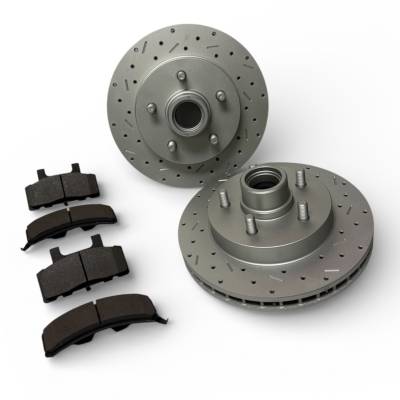 Leed Brakes - Leed Brakes RK6005X Rotor & Pad Kit w/MaxGrip Cross Drilled & Slotted Rotors