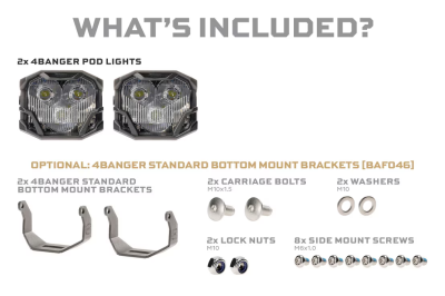Morimoto - Morimoto BAF004.2Y 4Banger Amber LED Combo Beam Pods Off-Road Light