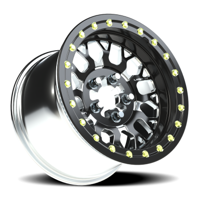 Vision Wheel - Vision Wheel 346BL151545BMS65 346 Storm 15x10 5x4.5 25mm Gloss Black/Milled