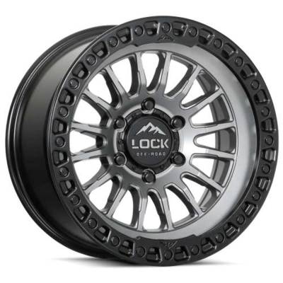 Lock Off-Road - Lock Off-Road GRIT-7969MGMBR LC14 Grit 17x9 6x5.5 1mm Matte Gray/Black