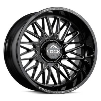 Lock Off-Road - Lock Off-Road BANDIT-2188GBM LE03 Bandit 20x10 8x180 -18mm Gloss Black/Milled