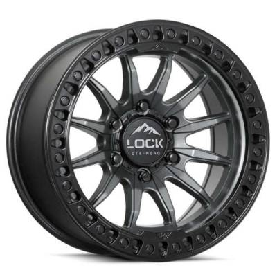 Lock Off-Road - Lock Off-Road TRAIL-7957MGMBR12N LC13 Trail 17x9 5x5.0 12mm Matte Gray/Black